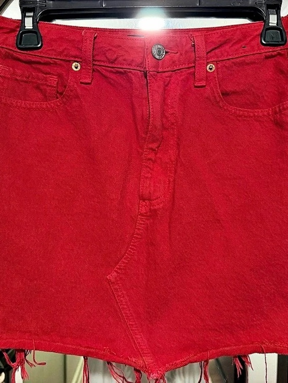 Abercrombie & Fitch Red Denim Skirt